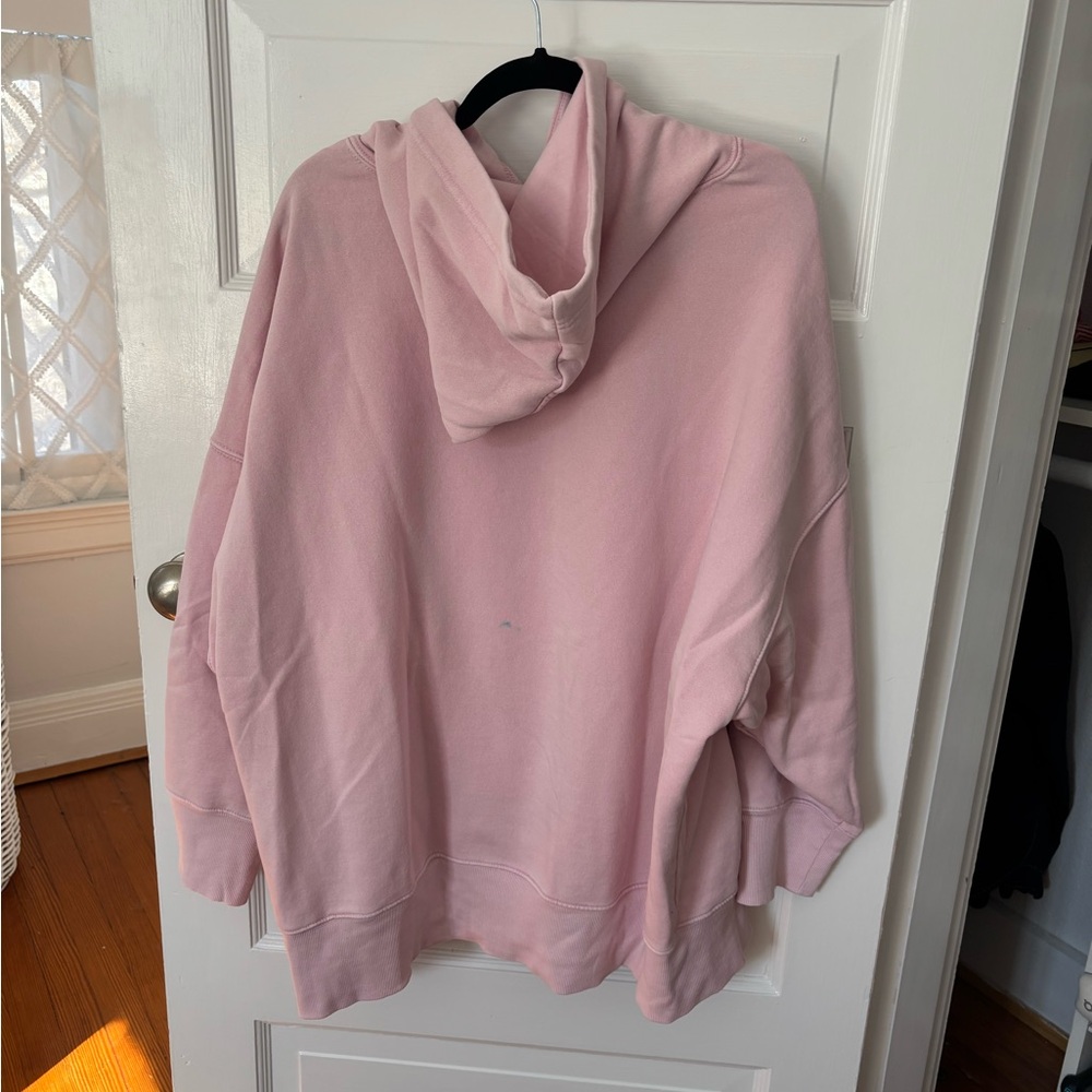 Free People Cherry Blossom Pink Sprint To The Finish Hoodie Sweatshirt Large - Picture 3 of 6